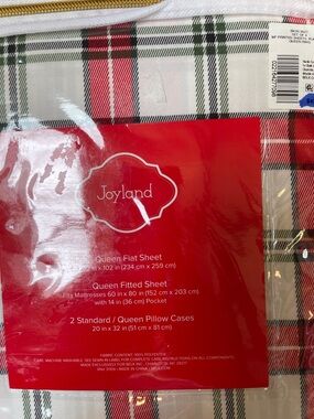 Joyland Red Plaid Queen Sheet Set